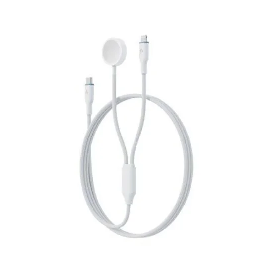 Bazic Gocharge Deuce Cable, Usb-C To Lightning With Watch Charger 1.8M- White